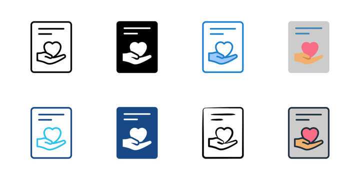 Thank you card icons set multiple style collection. Editable stroke 
