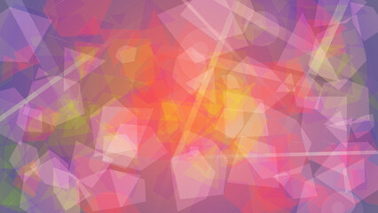 Fototapeta premium Vibrant abstract geometric shapes in pink, orange, and purple hues create dynamic background