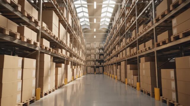 High capacity warehouse aisle for logistics and fulfillment