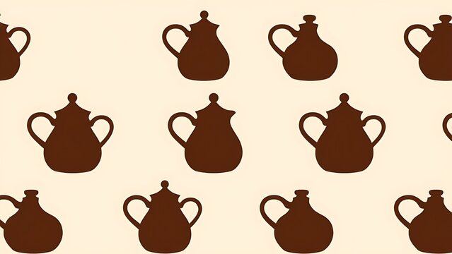 flagons. Dark brown elliptical silhouettes of flagons with spouts on light background. bar promotions, beverage menus, designed for product packaging and bar promotions, used by video editors.