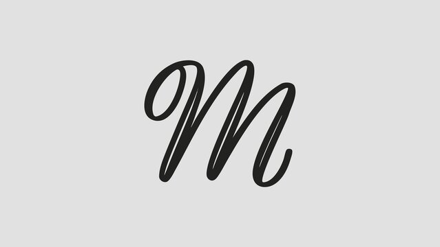 Creative handwritten m letter logo design, modern initial m monogram, elegant m branding