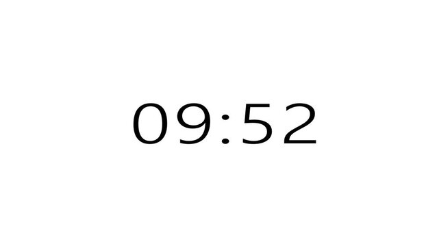 Countdown timer on a white background clip