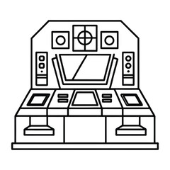 Fototapeta premium Futuristic Control Room Monoline Icon Vector 