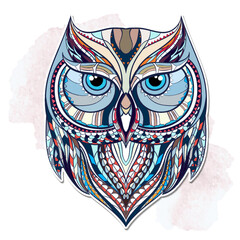 Naklejka na ściany i meble Patterned owl on the grunge background