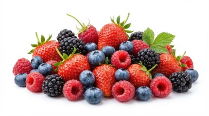 Obraz premium Mixed Berries Fresh Fruit Assortment.