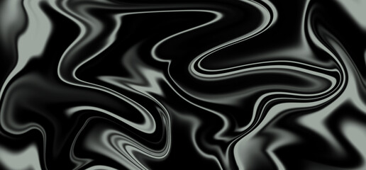 Fototapeta premium Abstract black and white flowing liquid marble texture background for design