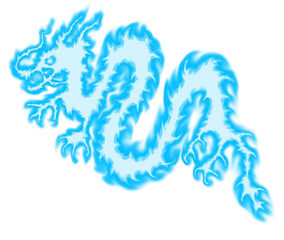 Fototapeta premium Blue Dragon Flame Effect with Glowing Energy
