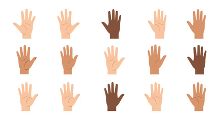 Fototapeta premium Diverse hands in various skin tones.