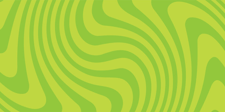 Abstract green background with hypnotic wavy lines pattern. Fresh and natural background