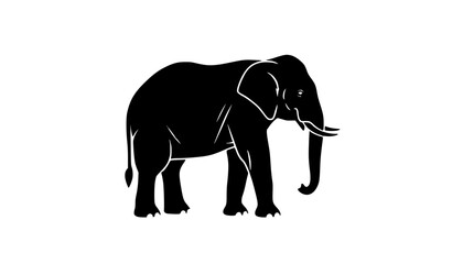Obraz premium Elephant silhouette side view black solid vector isolated animal shape for logo design