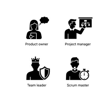 Agile team roles vector illustration, flat design