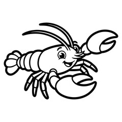 Fototapeta premium Happy cartoon lobster illustration