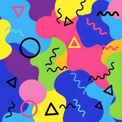 Fototapeta premium Colorful abstract shapes background design