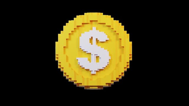 Pixel Coin 4K Animated