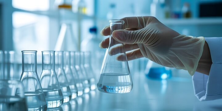 Scientist handling a test tube in a laboratory setting