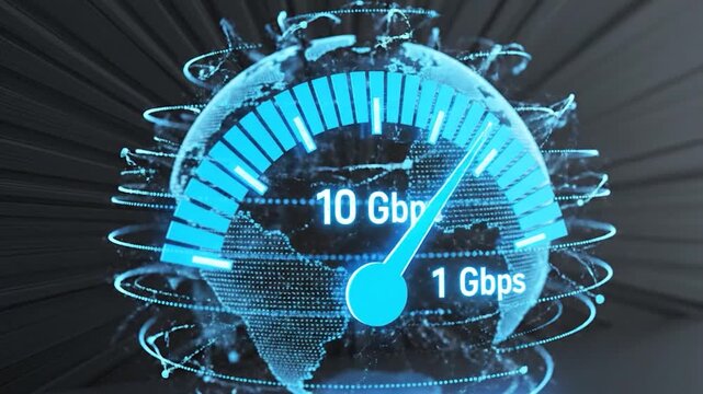 Global network speed indicator shows high data transfer rate