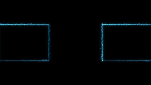 Futuristic neon split line frame with geometric layout glowing tech background design