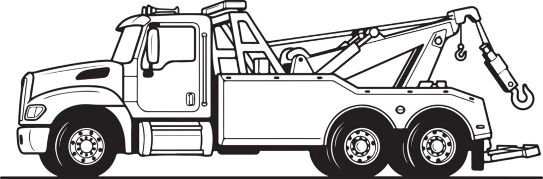 Vector tow truck illustration isolated on Transparent Background