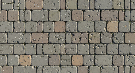 A close-up view of a brick wall made of small rectangular bricks