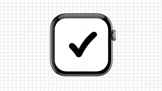 Smartwatch QR code scan on white grid for vending machine