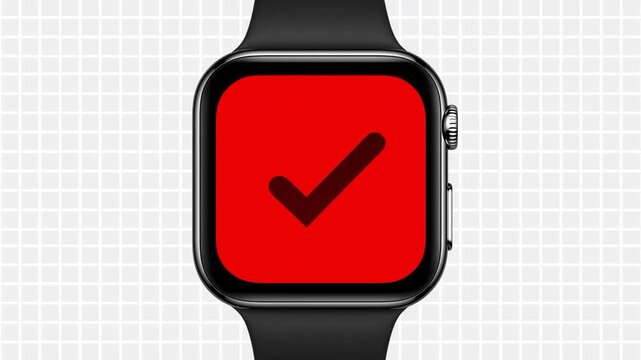 Smartwatch crypto wallet scan on white grid for finance