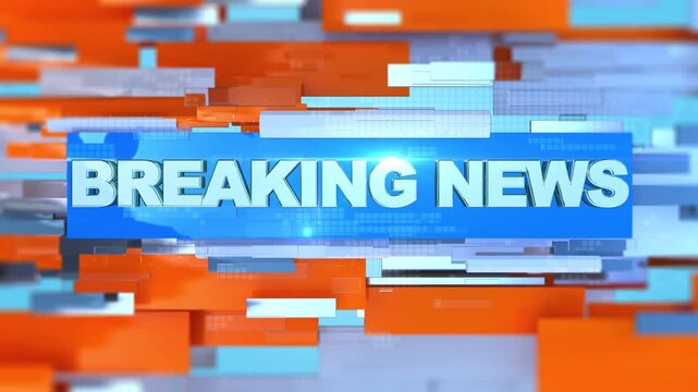 Breaking News Broadcast News Opener, Breaking News Intro with Red and Blue Abstract Background Ideal for Your News Channel and News Broadcasting
