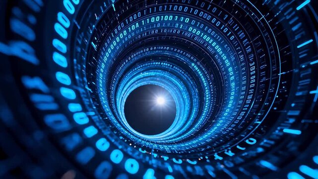 Digital tunnel with binary code