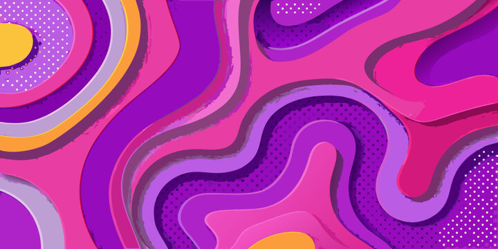 Abstract colorful waves and shapes in vibrant pink and purple tones