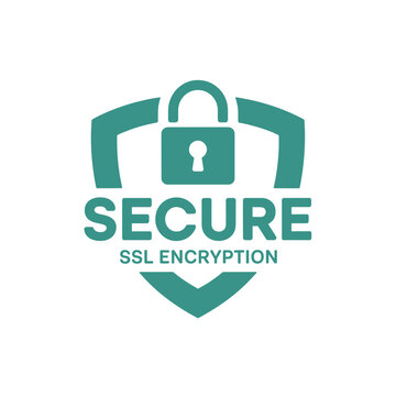 A teal logo featuring a padlock and the word secure with ssl encryption