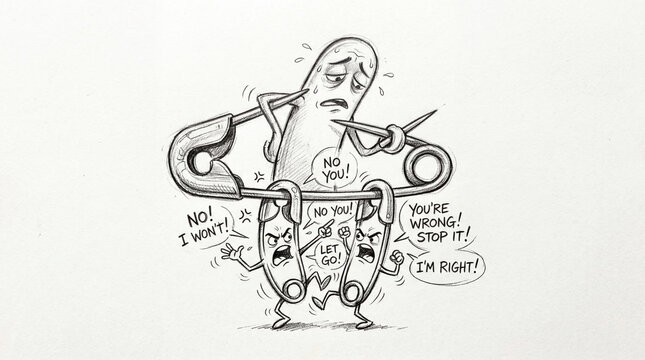 Conflict of Small Safety Pins Causing Stress