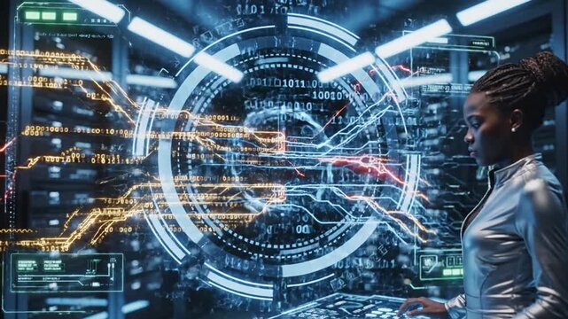 Advanced Cyber Security Digital Data Protection Interface with Global Business Privacy Network Concept and Secure Information Encryption Technology Visual in Ultra High Definition Resolution