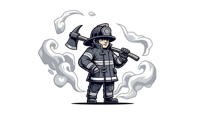 Firefighter in full gear standing.