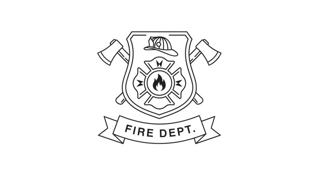 Fire Department Logo Emblem Design.