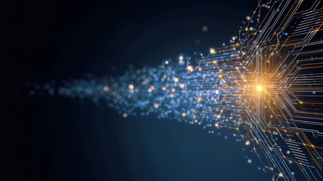 An electrifying digital circuit, representing innovation, connection, and the boundless possibilities of technology. ..Created with Generative AI, not depicting real subjects.