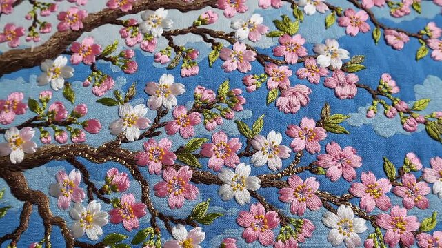 さくらの刺繍