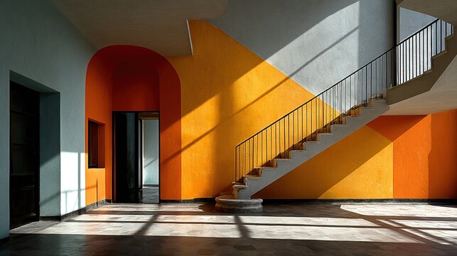 Striking contrasting colors and elegant geometry creating bold visual harmony in sophisticated abstract composition
