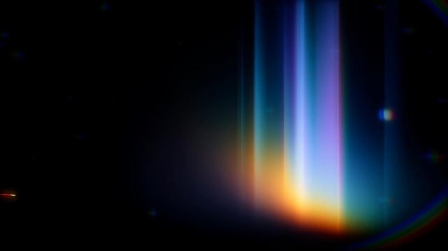 Abstract animation dark background refraction effect loop looping render gradient futuristic iridescent shape create luminous vertical beam composition with soft glow and subtle chromatic glowing