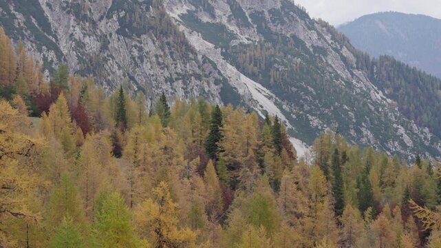 Scenic View Of Vr&scaron;ič Pass, The Highest Mountain Pass In Slovenia. Wide Shot