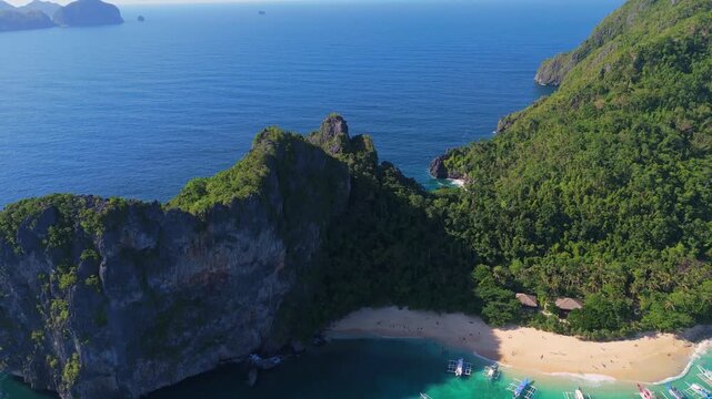 Helicopter Island in the Bacuit Archipelago, el nido Palawan , philippines aerial travel destination