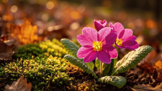 Delicate Wildflower Unfurling Revealing Bioluminescent Petals and Ethereal Earth Mist at Golden Hour