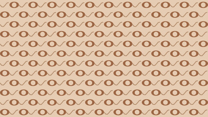 Fototapeta premium Retro Brown Tape Cassette Pattern on Tan Background vector background