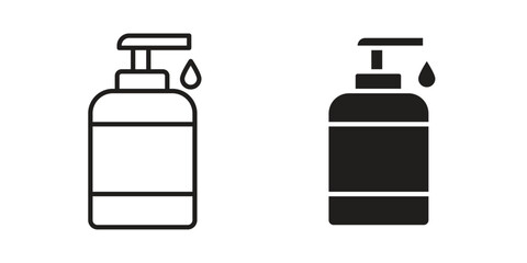 Obraz premium Baby shampoo icon symbols, Solid black and editable stroke icons