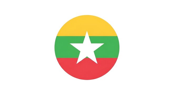 Myanmar flag symbol national icon.