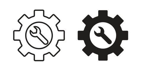 Business development icon symbols, Solid black and editable stroke icons © Sara