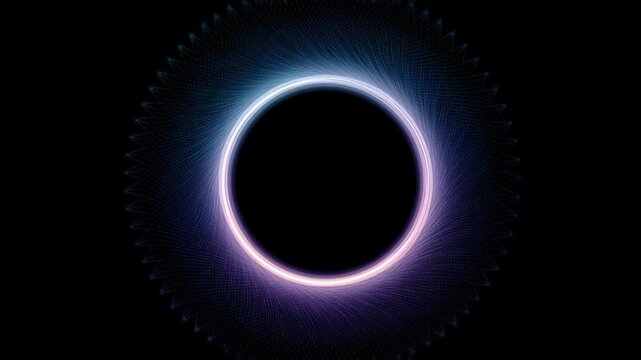 Glowing tech technology wave ai audio voice spectrum artificial network circle halo luminous ring creating futuristic glowing circular energy ring with soft wave filaments and voice spectrum effect