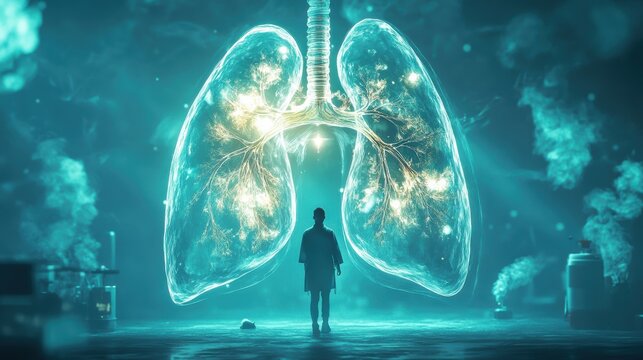 Abstract Lungs with red human bronchial tree structure. Lungs anatomy,left and right bronchus, bronchioles,Medicine cure tuberculosis, pneumonia, asthma. Abstract health care medical concept.