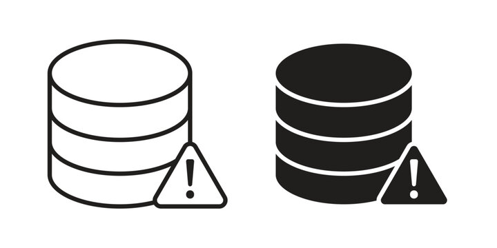 Data loss icon symbols, Solid black and editable stroke icons