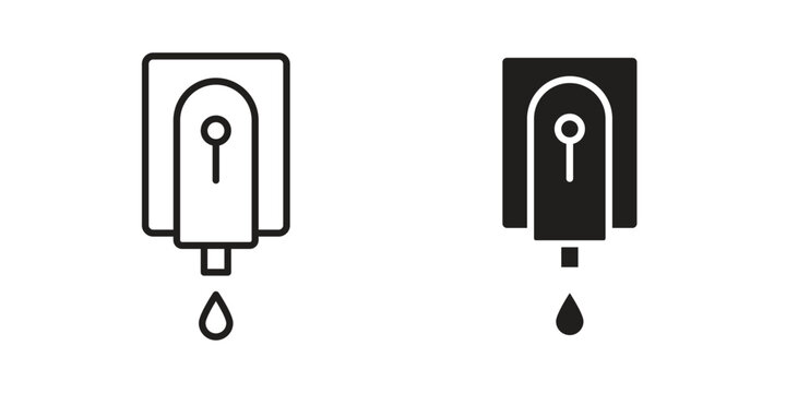 Electrical soap box icon symbols, Solid black and editable stroke icons