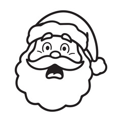 Obraz premium Simple Santa Claus Face Line Art Illustration for Christmas Holiday Coloring Pages