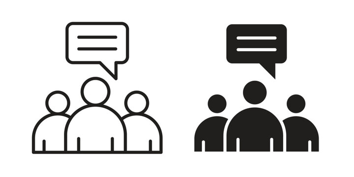 Expert opinion icon symbols, Solid black and editable stroke icons